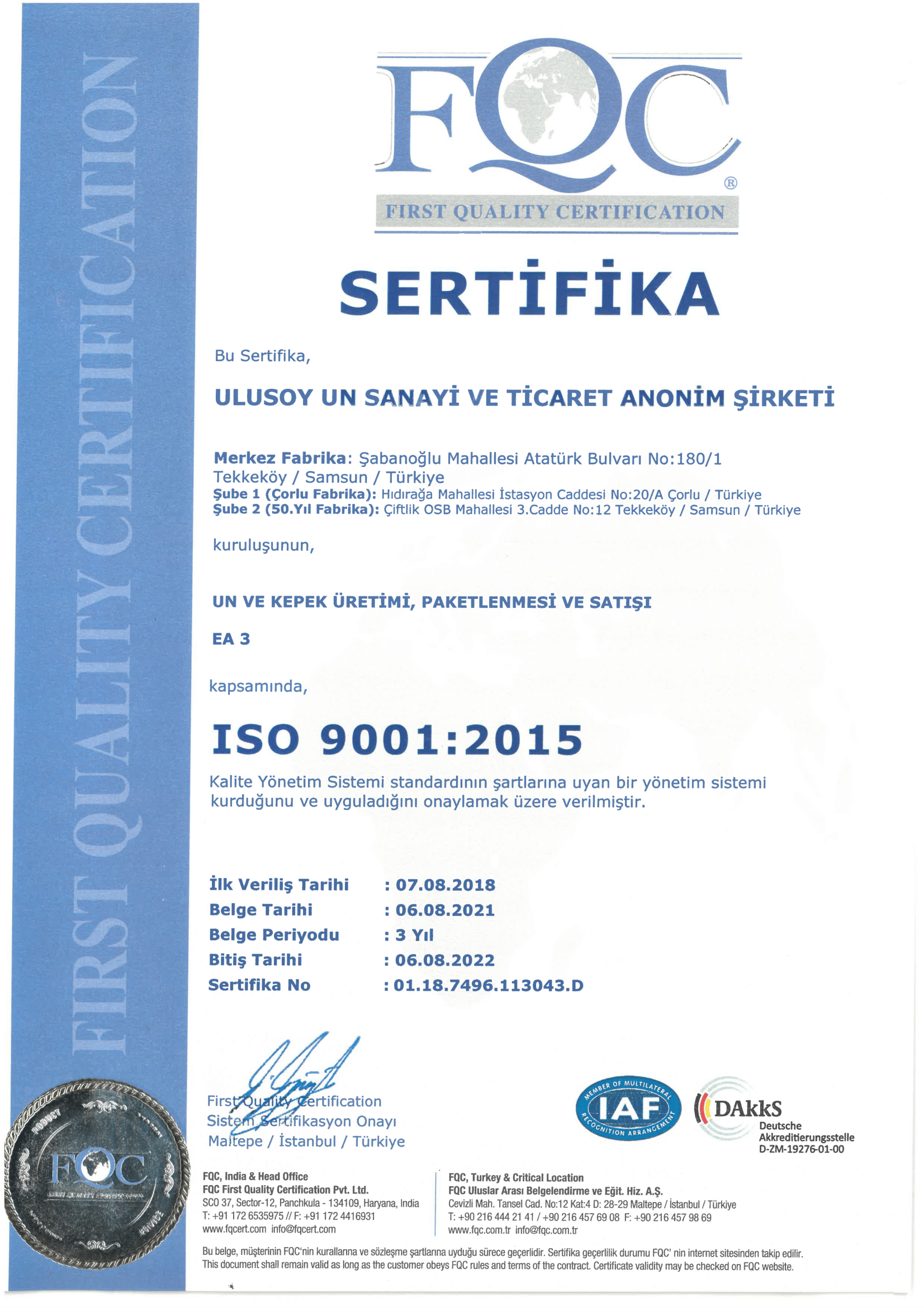 ISO 9001-2015  Türkçe