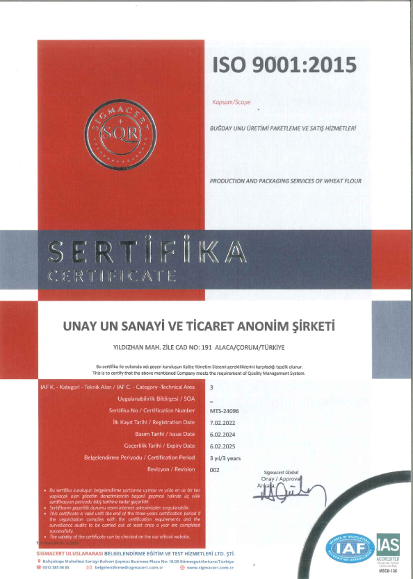 UNAY UN _ ISO 9001-2015