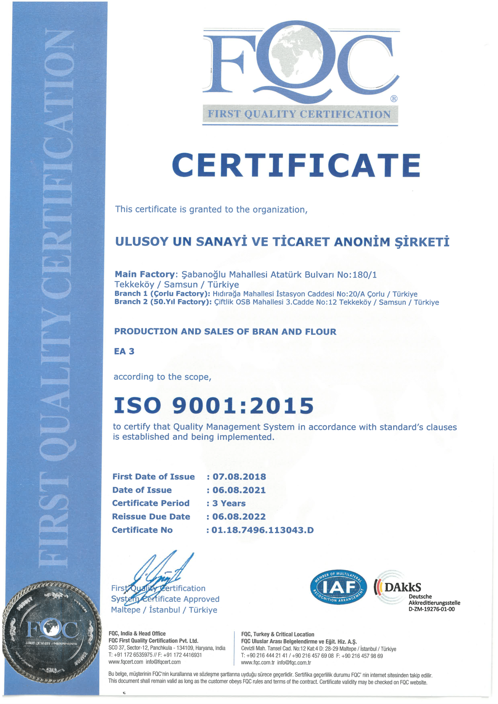 ISO 9001-2015 İngilizce